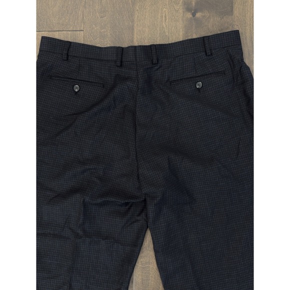 Ralph Lauren Pleated Front Dress Pants Men's Size 40X30 Black Check 100% Wool - Picture 7 of 8